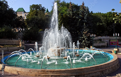 Fountain in the resort park Yessentuki,Caucasus,Russia.