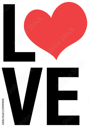 Valentine theme with word design for love