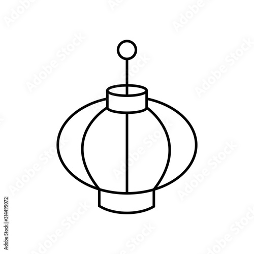 Lampion, traditional chinese latern icon vector in line style