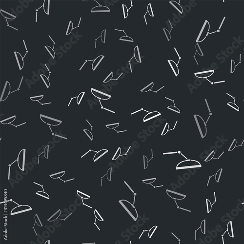 Grey Windscreen wiper icon isolated seamless pattern on black background.  Vector Illustration