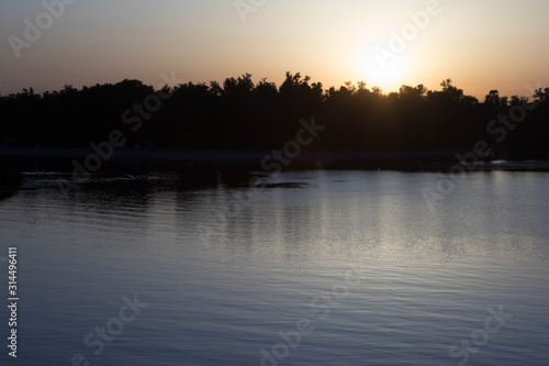 beautiful sunset by the lake