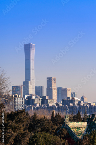 Beijing modern financial district cityscape with blue sky, Beijing, China