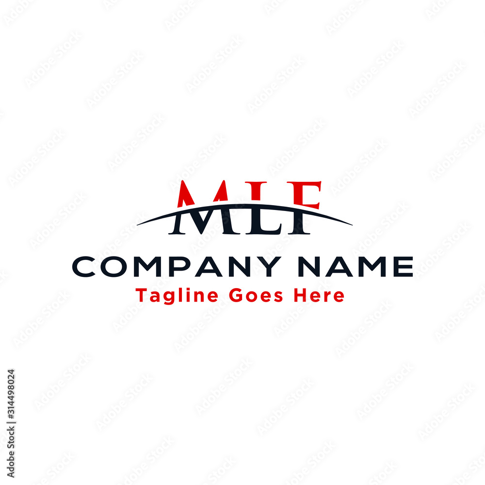 Initial letter MLF, overlapping movement swoosh horizon logo company design inspiration in red and dark blue color vector