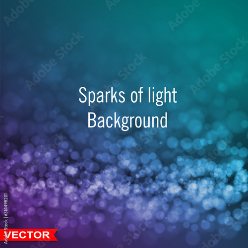 Empty abstract gradient light blue blur studio room background with sparks of light. Copy space. Layered vector.