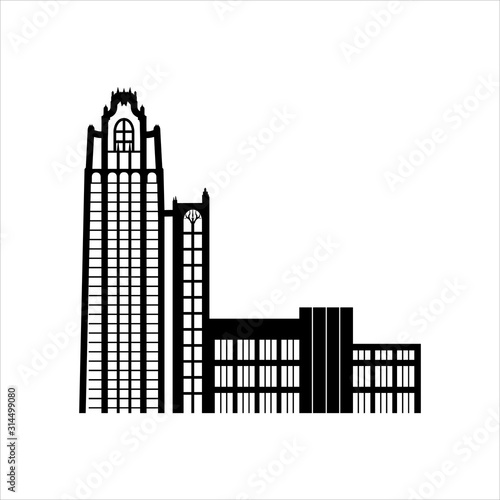chicago tribune tower vector black photo
