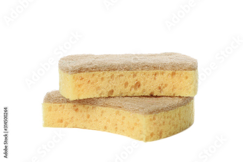 Sponges for washing dishes isolated on white background