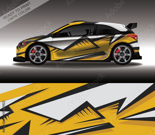 Car wrap decal design vector, custom livery race rally car vehicle sticker and tinting.