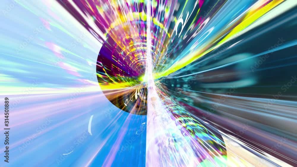 Data Stream 1037: A vortex tunnel of streaming digital light (Loop).