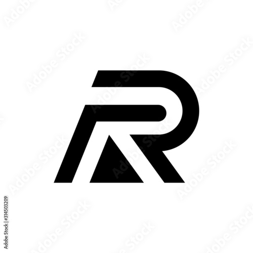 R Letter Logo Icon Mosaic Pattern Design template Element. RR logo, monogram vector. Letter R logo monogram, mockup hipster black and white design element, wedding invitation template RR initials embl photo