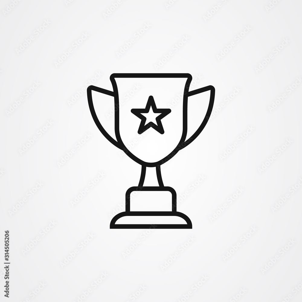 Trophy icon vector illustration in outline style Trophy icon vector illustration in outline style