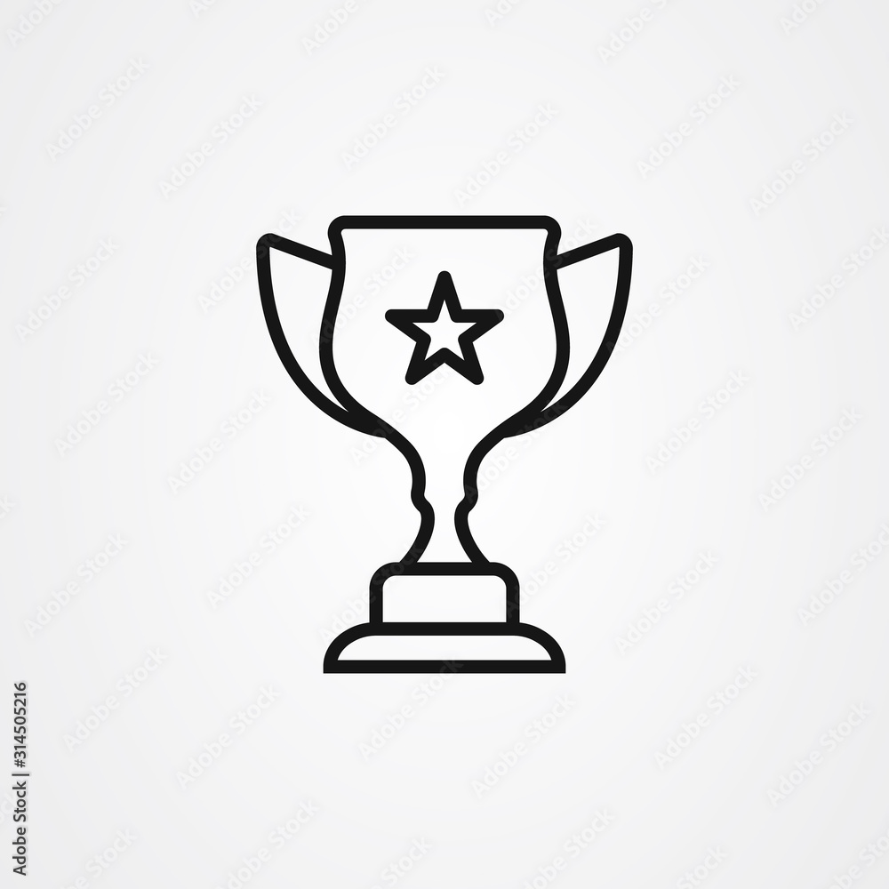Trophy icon vector illustration in outline style Trophy icon vector illustration in outline style