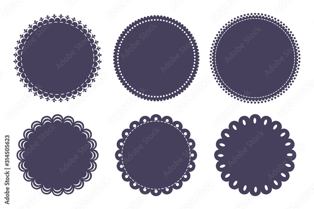 vector ccircle label ornate set vector ccircle label ornate set
