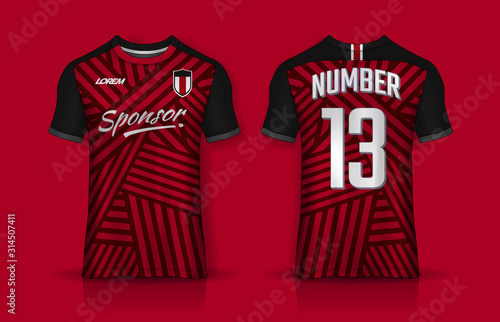 t-shirt sport design template, Soccer jersey mockup for football club. uniform front and back view.