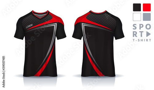 t-shirt sport design template, Soccer jersey mockup for football club. uniform front and back view.
