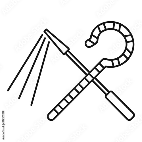 Egypt pharaoh tools icon. Outline egypt pharaoh tools vector icon for web design isolated on white background