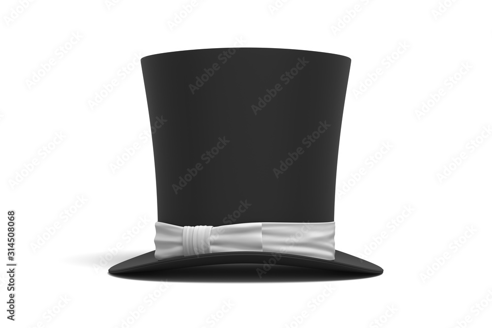 3d rendering cylinder hat on white background 3d rendering cylinder hat on white background