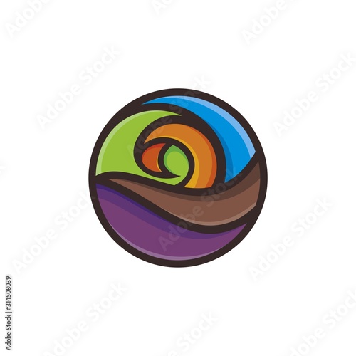 Abstract logo with sea or beach concept