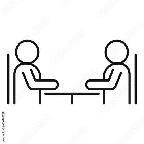 Cooperation discussion icon. Outline cooperation discussion vector icon for web design isolated on white background