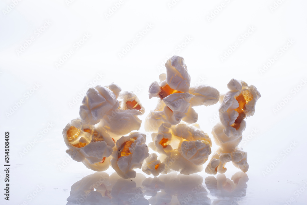 Popcorn shot on white background. Popcorn shot on white background.