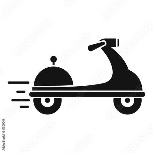 Scooter food delivery icon. Simple illustration of scooter food delivery vector icon for web design isolated on white background