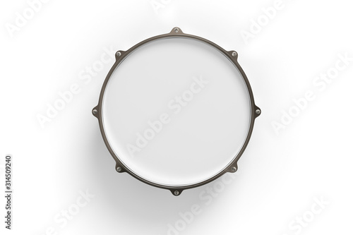 Drum on background. Music instrument. 3D rendering.