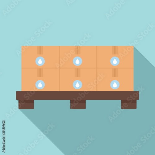 Pallet milk box icon. Flat illustration of pallet milk box vector icon for web design