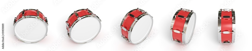 Naklejka premium Drum on background. Music instrument. 3D rendering.