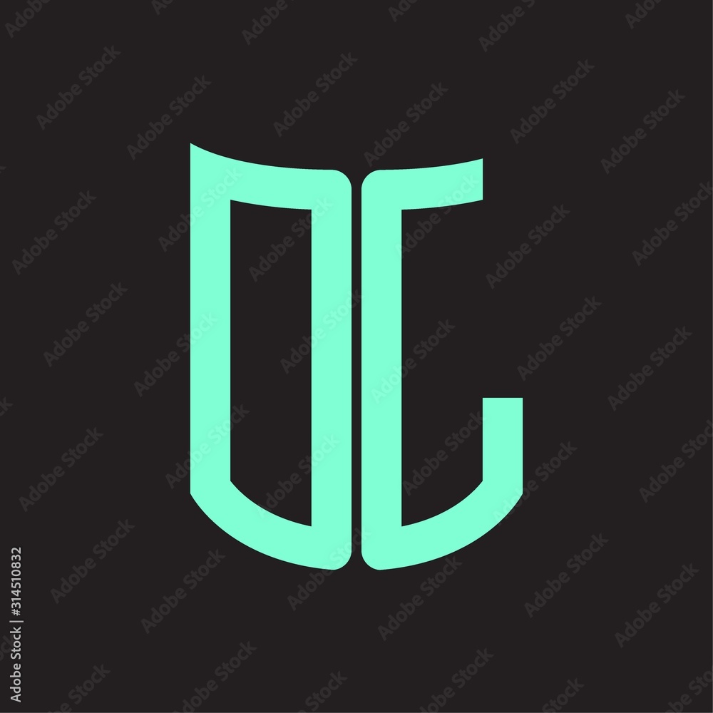 DL Logo monogram with ribbon style design template DL Logo monogram with ribbon style design template