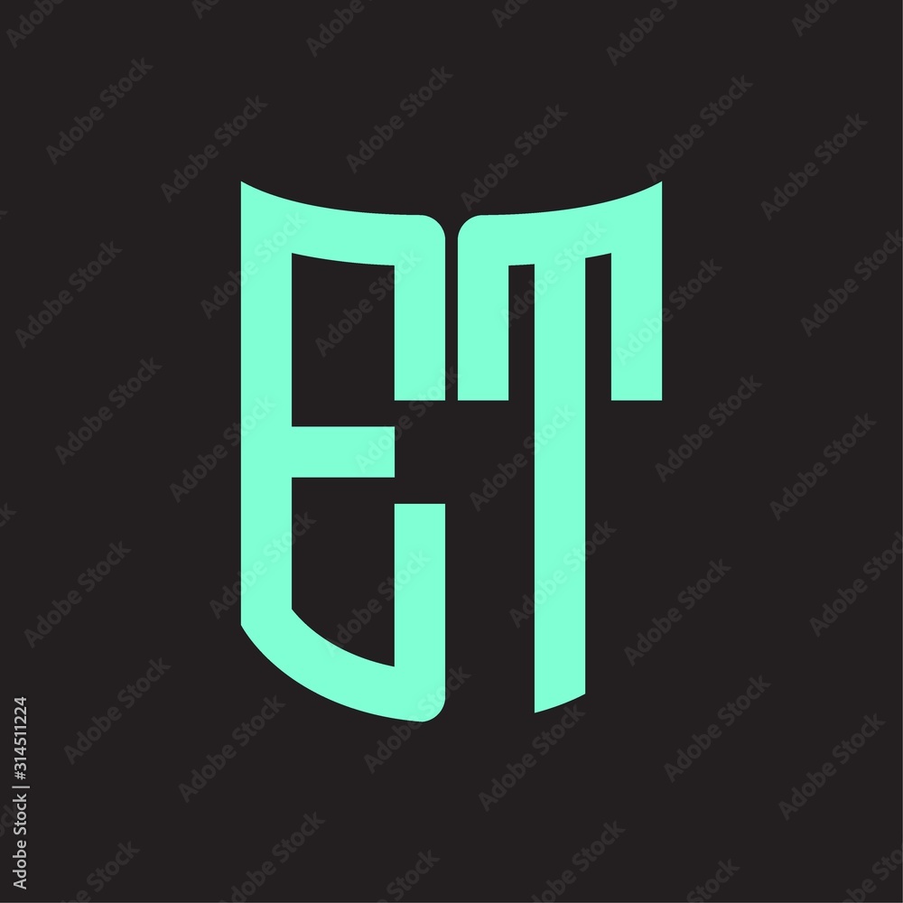 ET Logo monogram with ribbon style design template ET Logo monogram with ribbon style design template