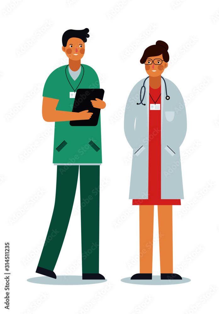 Medical staff standing together. Hospital, Nurse, Doctor