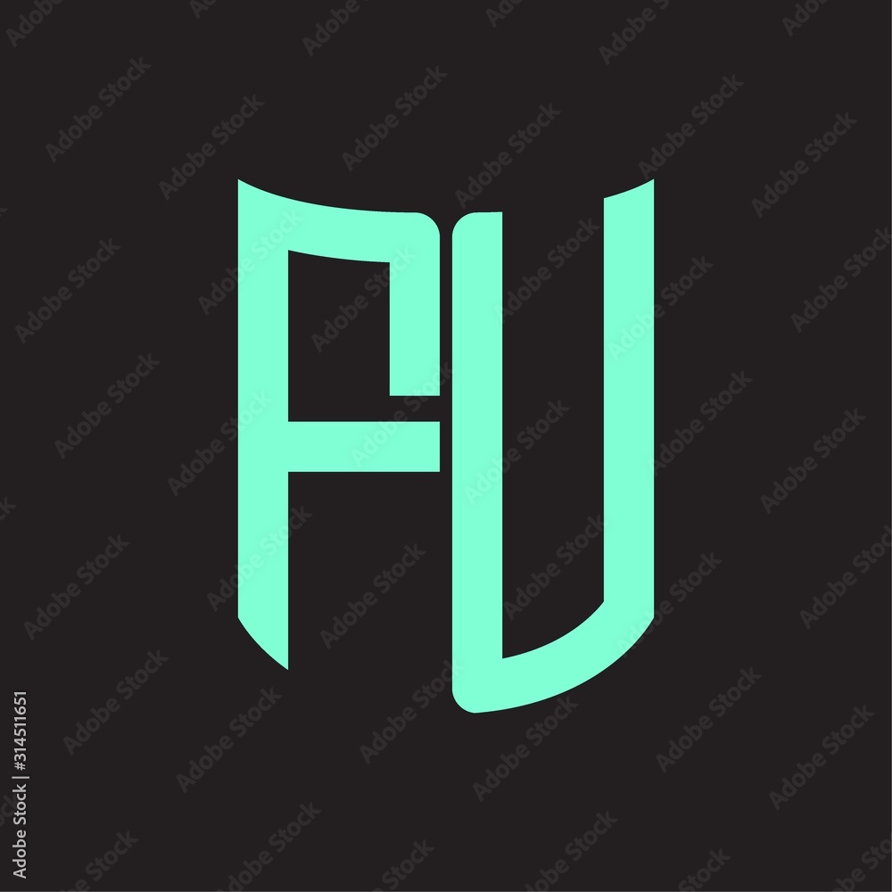 FU Logo monogram with ribbon style design template FU Logo monogram with ribbon style design template