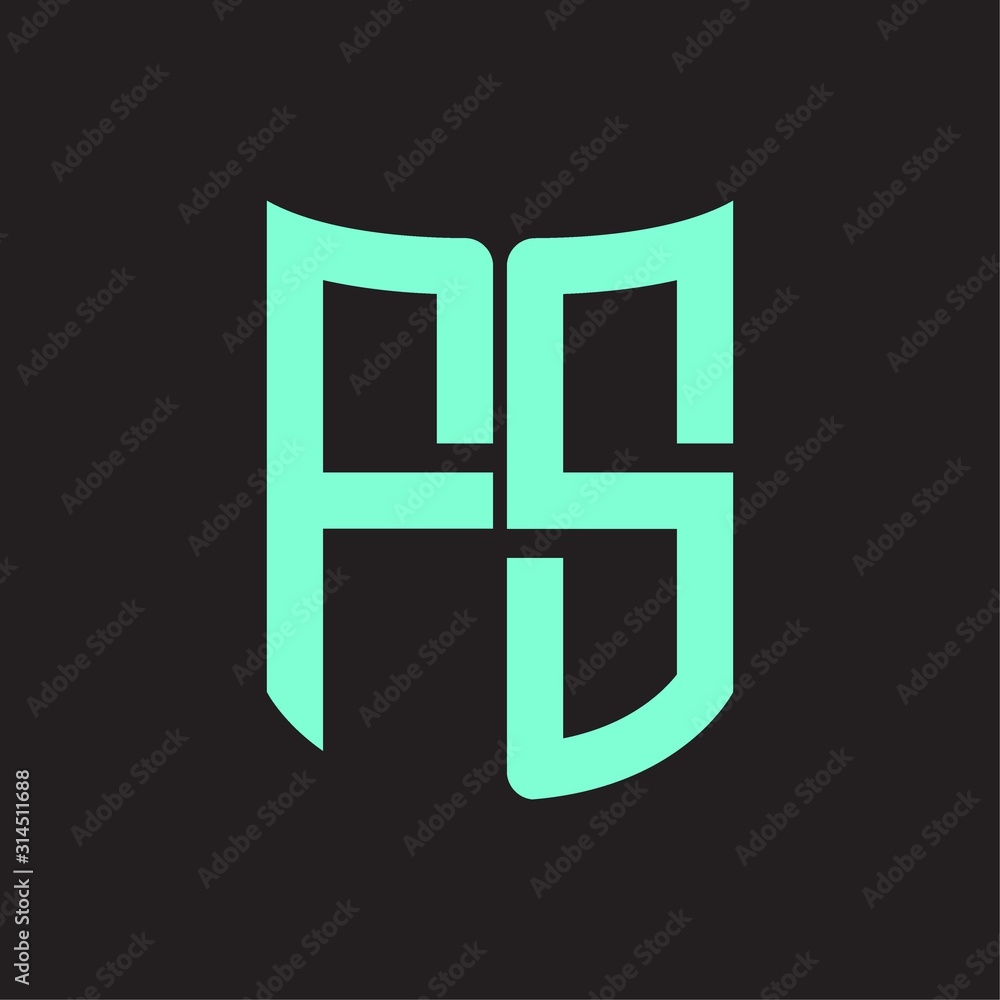FS Logo monogram with ribbon style design template FS Logo monogram with ribbon style design template