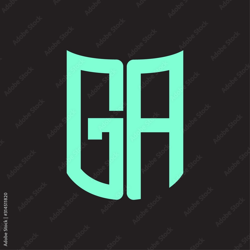GA Logo monogram with ribbon style design template GA Logo monogram with ribbon style design template