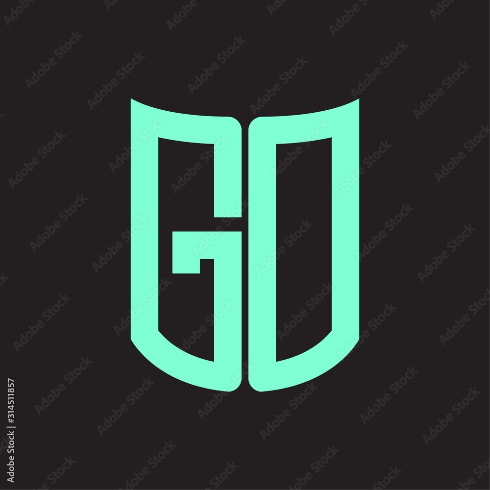 GD Logo monogram with ribbon style design template GD Logo monogram with ribbon style design template
