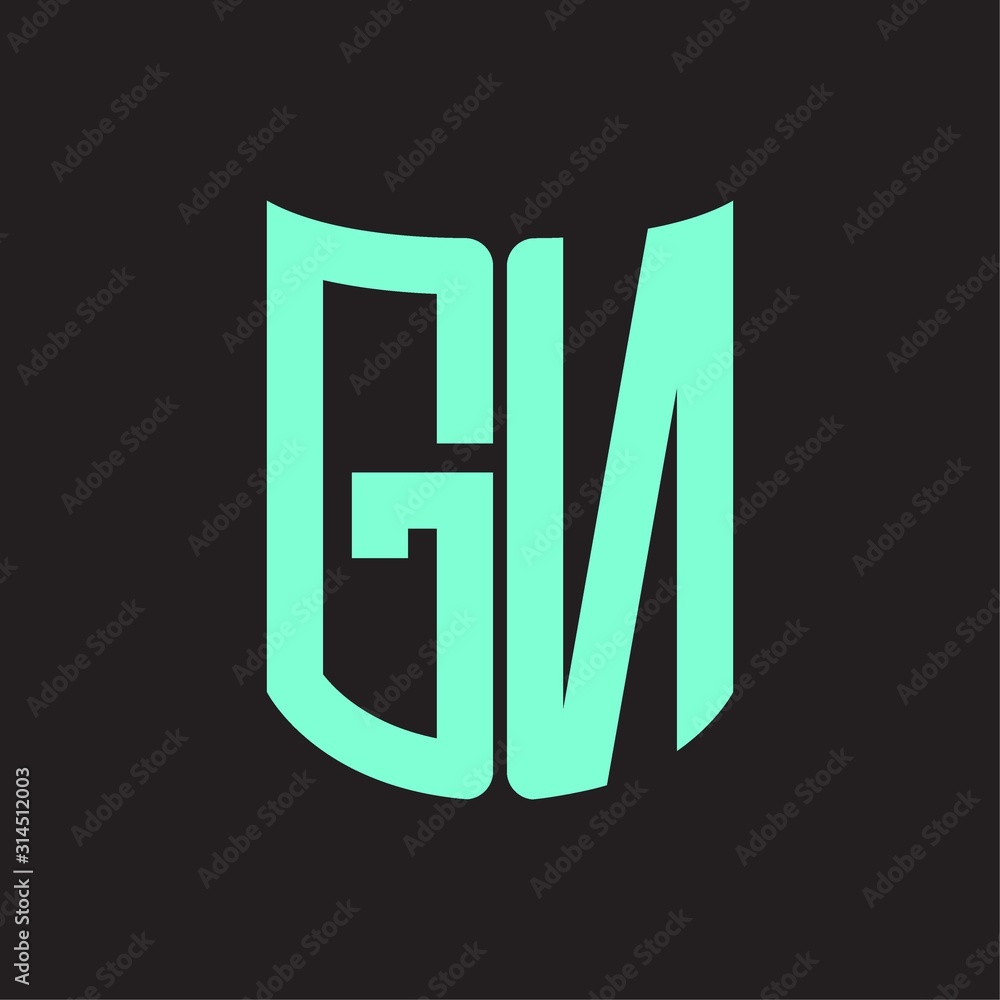 GN Logo monogram with ribbon style design template GN Logo monogram with ribbon style design template