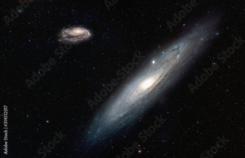 Far away Our galaxy Milky Way view from neighbor galaxy Andromeda "Elements of this image furnished by NAS