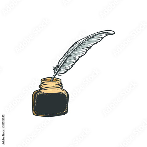 quill ink pen vector