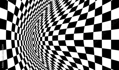 Photographie Geometric background with checkered texture - Abstract illusion