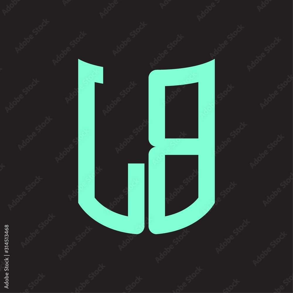 LB Logo monogram with ribbon style design template LB Logo monogram with ribbon style design template