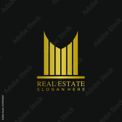 Real estate letter M logo graphic concept