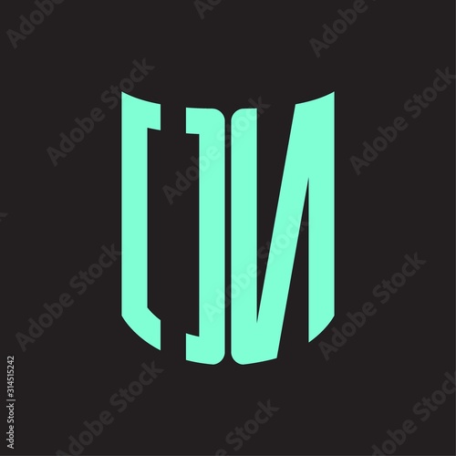 ON Logo monogram with ribbon style design template