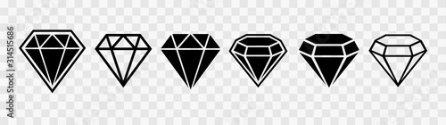 Diamond set icon. Vector illustration. Simple flat icon