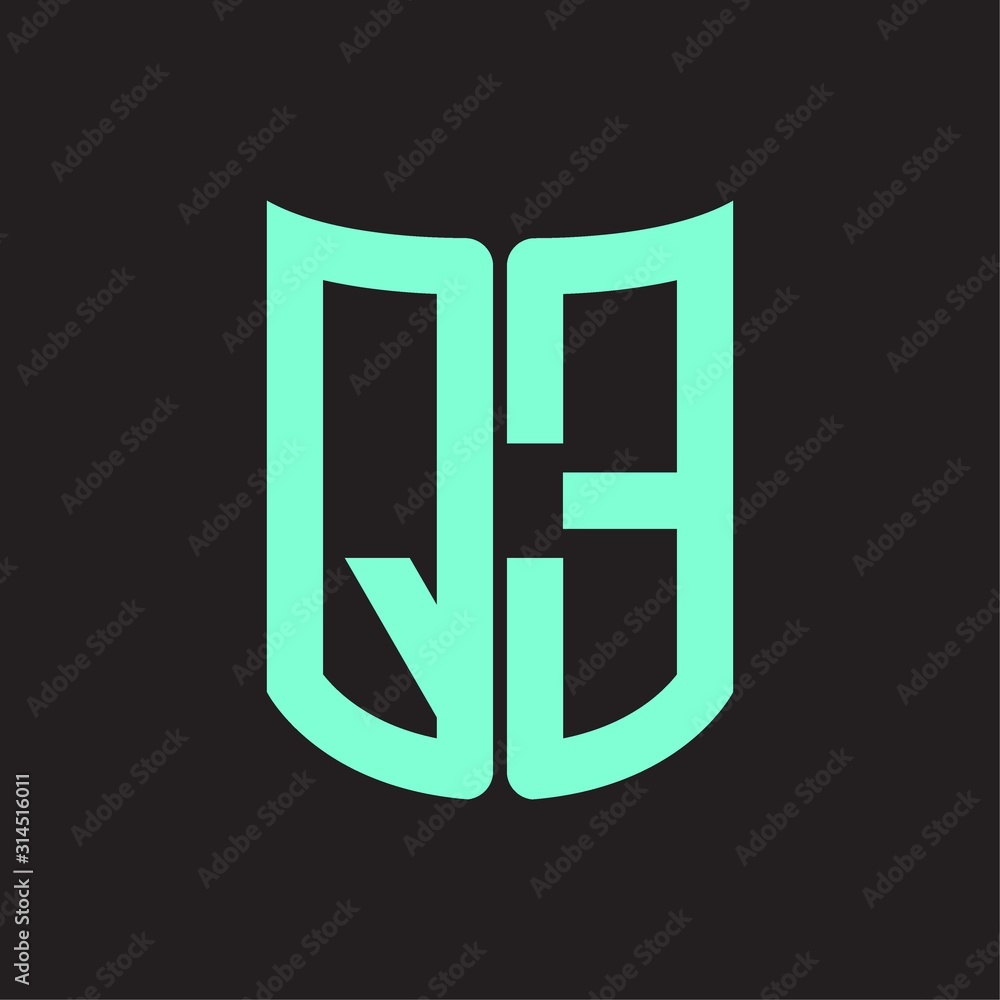 QE Logo monogram with ribbon style design template QE Logo monogram with ribbon style design template