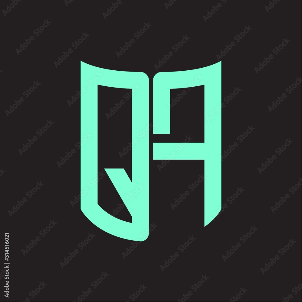 QF Logo monogram with ribbon style design template QF Logo monogram with ribbon style design template