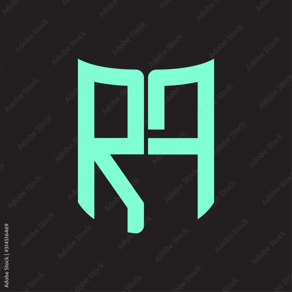 RF Logo monogram with ribbon style design template RF Logo monogram with ribbon style design template