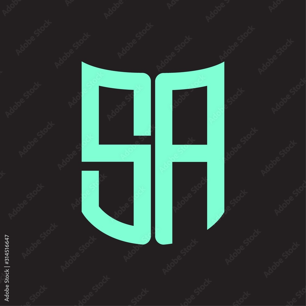SA Logo monogram with ribbon style design template SA Logo monogram with ribbon style design template