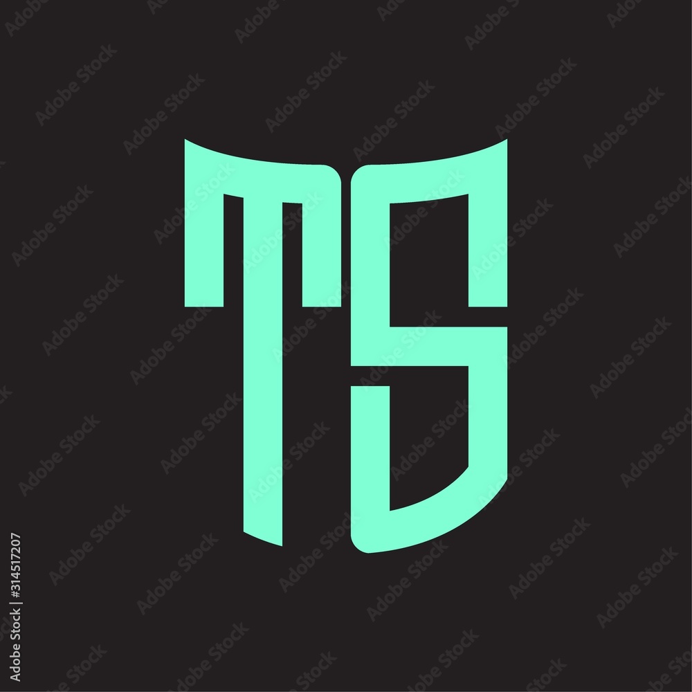 TS Logo monogram with ribbon style design template TS Logo monogram with ribbon style design template