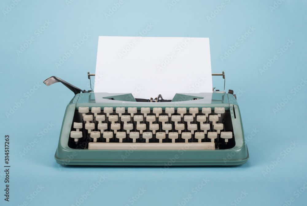 Old Typewriter with Paper on Background Stock Image - Image of