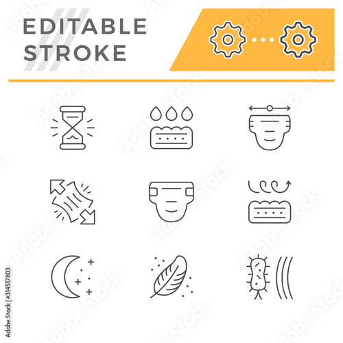 Set line icons of diaper