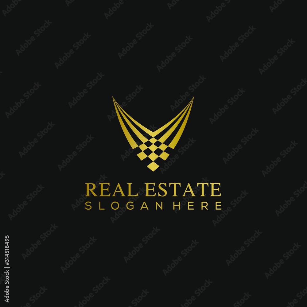 Real estate letter V logo graphic concept Real estate letter V logo graphic concept